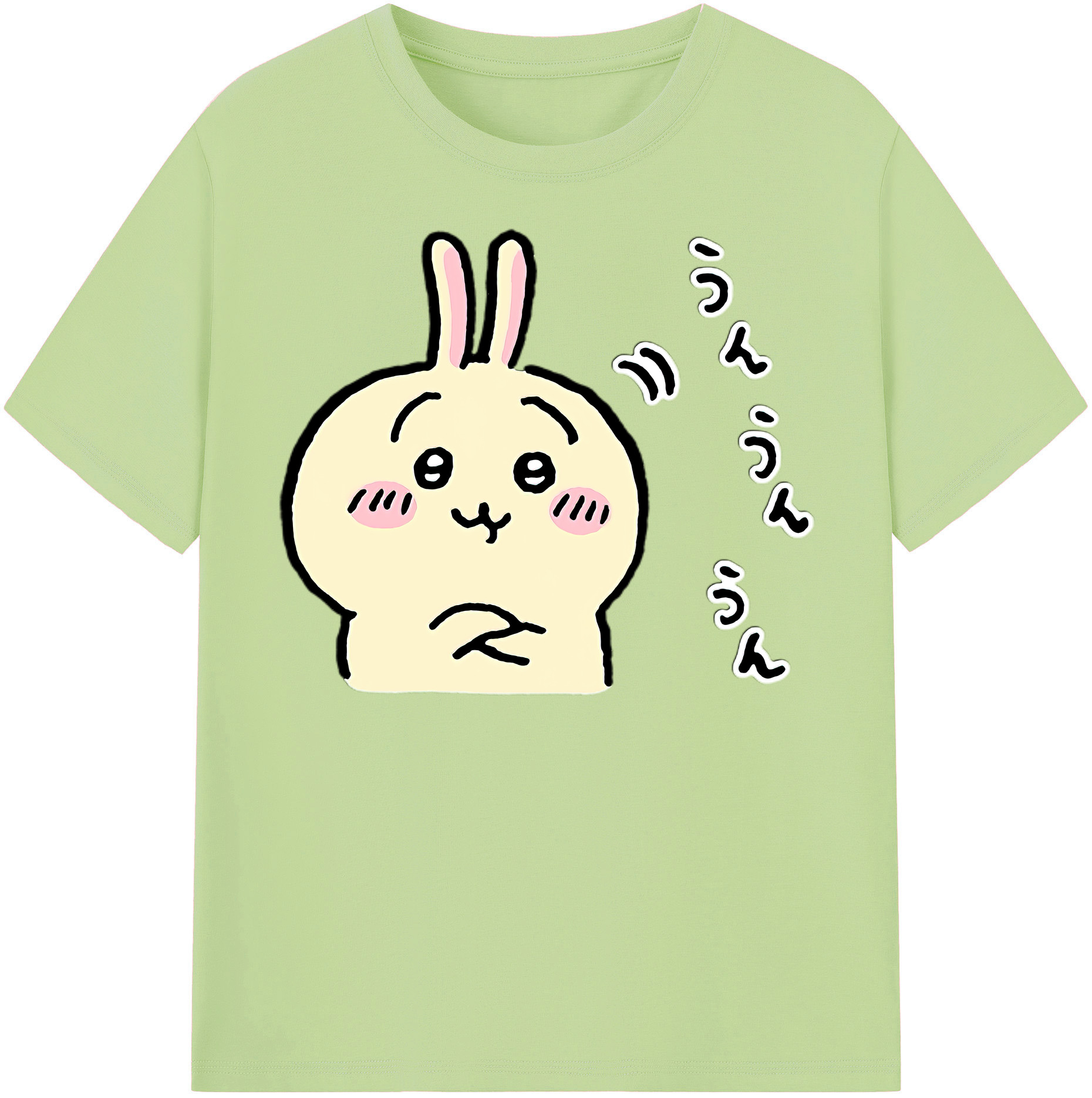 （画像用） ちいかわ うさぎ Chii-kawa usagi 綿100％半袖Tシャツ（フロントプリント）
